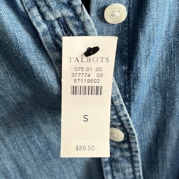 Talbots short-sleeve denim top.  Brand new. - Picture 5 of 5
